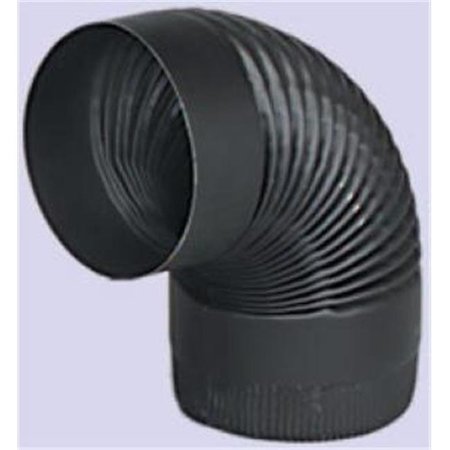 INTEGRA MILTEX Gray Metal Products  Inc. 8-24-602C 8 Inch  24-ga Snap-Lock Black Stovepipe 90 Deg Corrugated Nonadjustable Elbow 73840